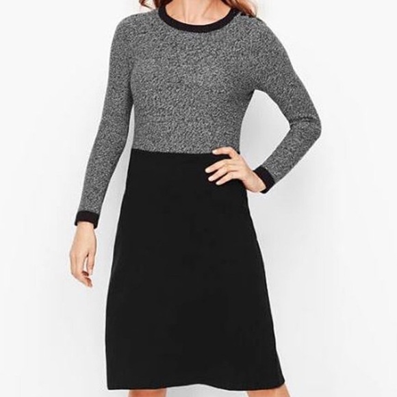 Talbots Colorblock A-Line Knit Dress Long Sleeve S - Picture 1 of 9